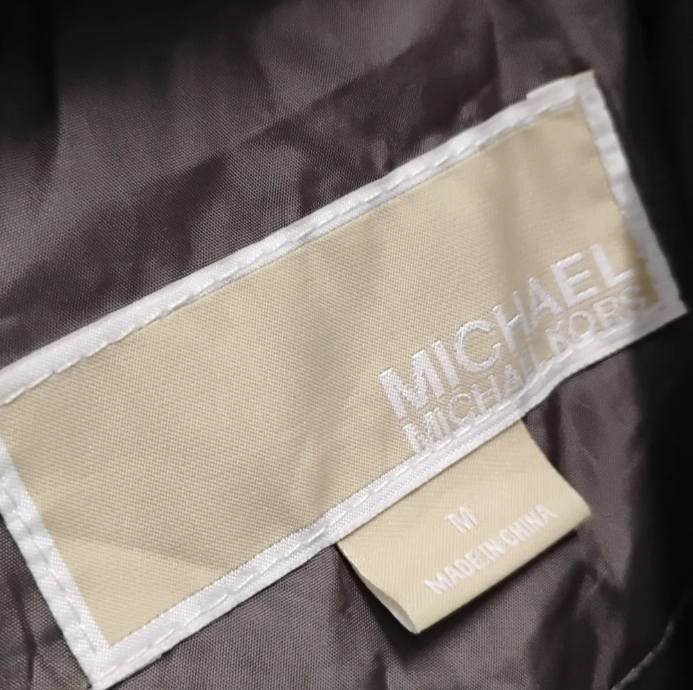Michael Kors Fuzzy Collar Hooded Puffer Down Fill Coat Sz M